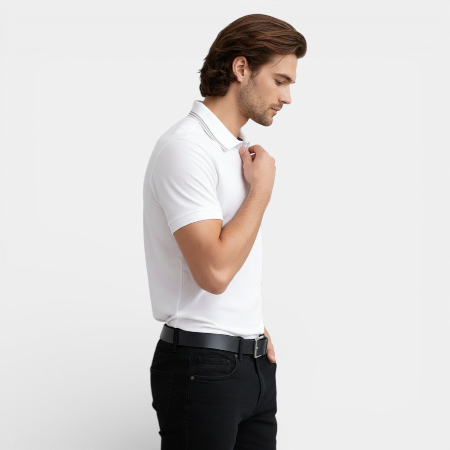 Short Sleeve Half Zip Polo Shirt Regular Fit for Men