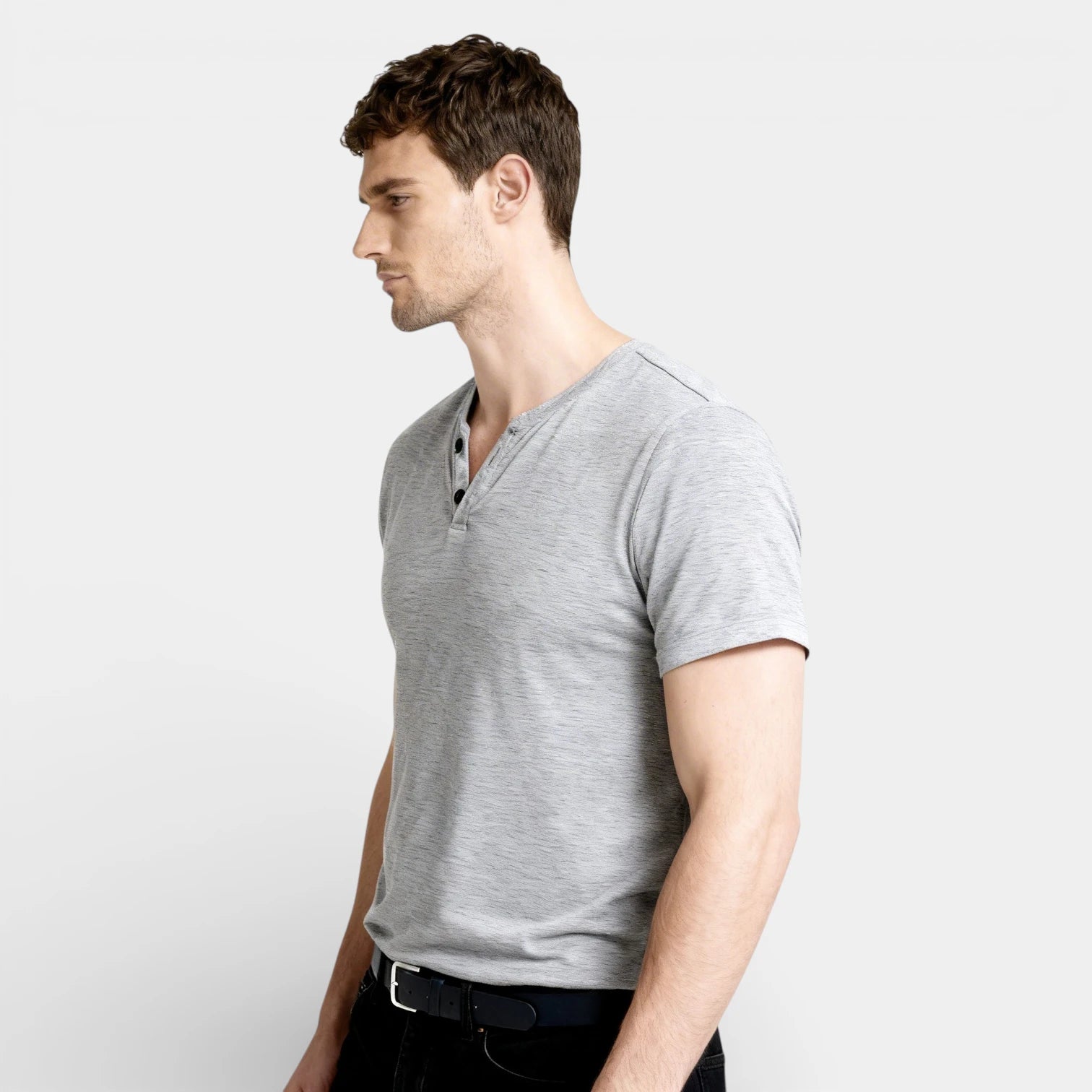 Henley T-Shirt Short Sleeve Regular Fit for Men