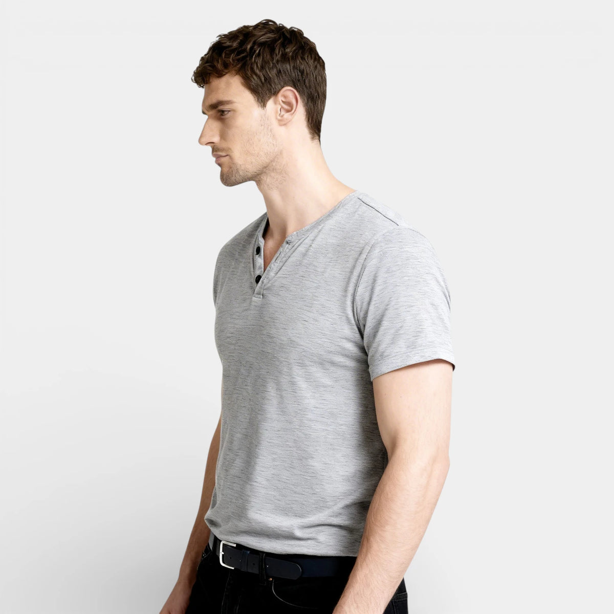 Henley T-Shirt Short Sleeve Regular Fit for Men