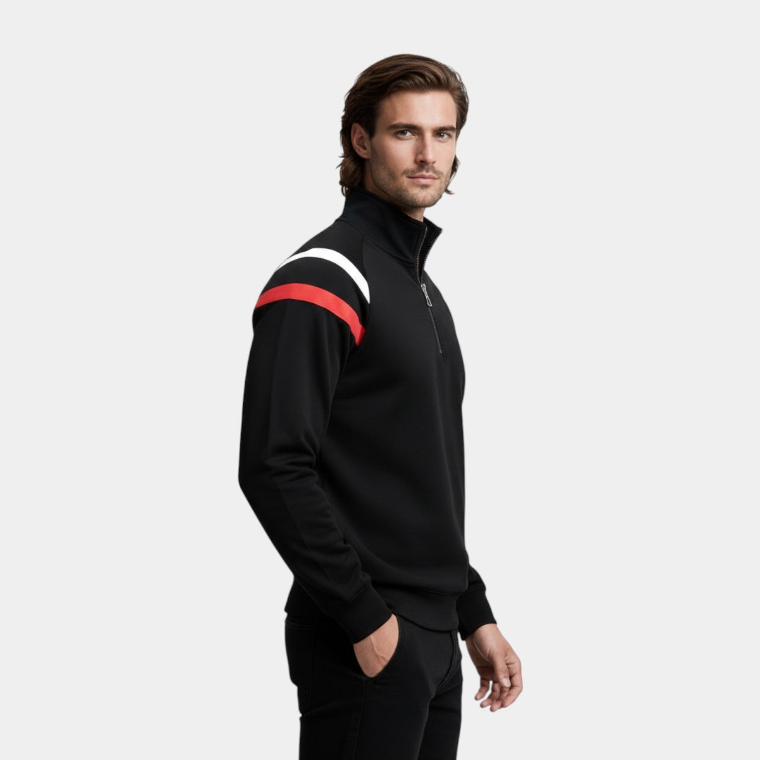 Quarter-Zip Pullover Sweater Regular Fit for Men