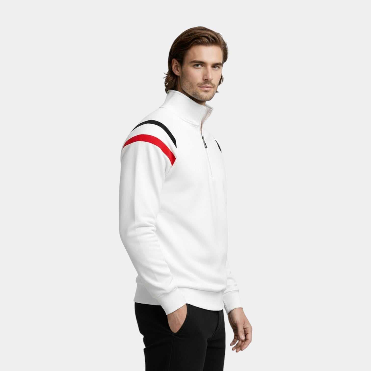 Quarter-Zip Pullover Sweater Regular Fit for Men
