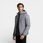 Hooded Quilted Puffer Jacket Lightweight Regular Fit for Men