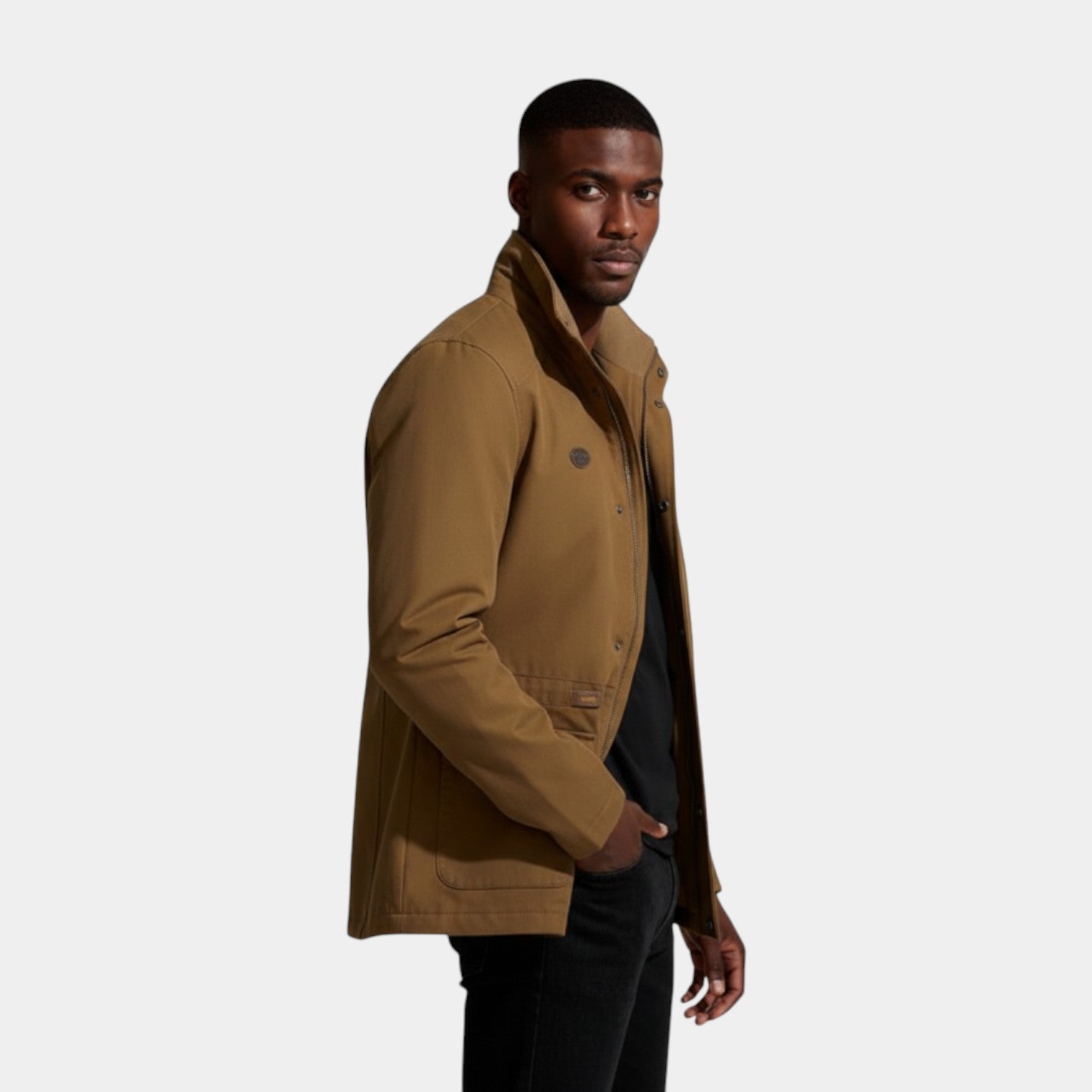 Stand Collar Multi-Pocket Field Jacket Regular Fit for Men