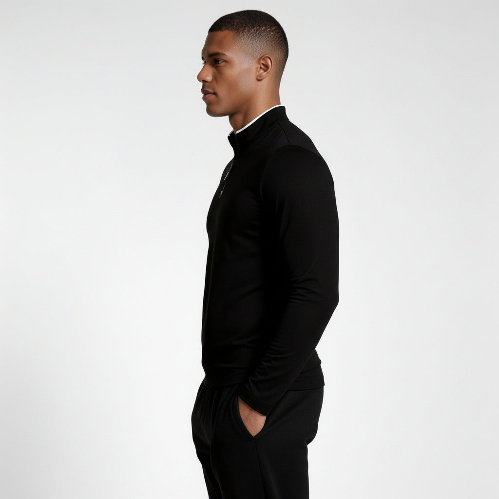 Long Sleeve Quarter-Zip Shirt Slim Fit for Men