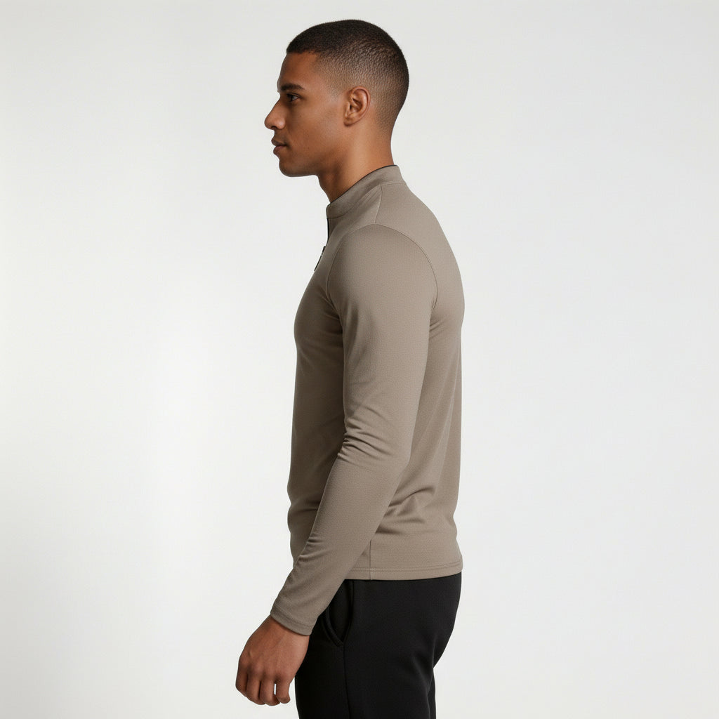 Long Sleeve Quarter-Zip Shirt Slim Fit for Men