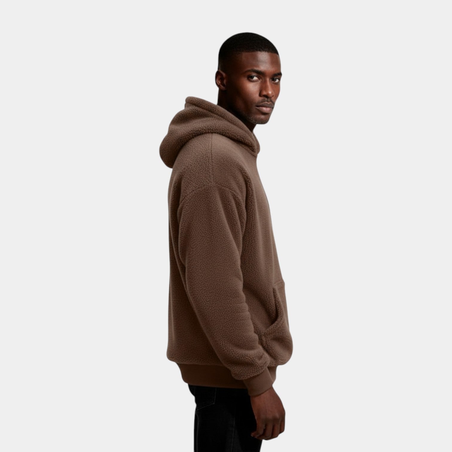 Fleece Pullover Hoodie Relaxed Fit for Men