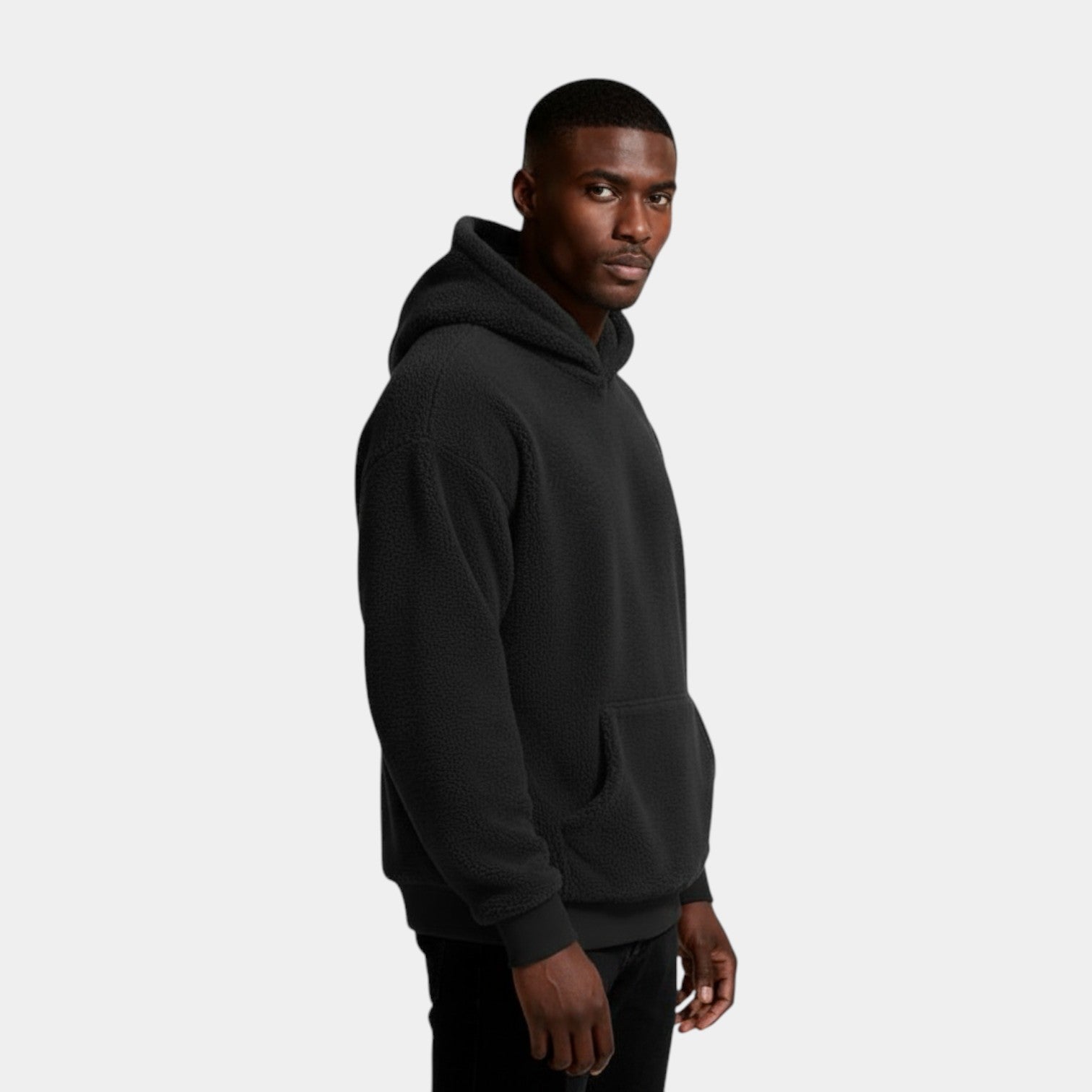 Fleece Pullover Hoodie Relaxed Fit for Men
