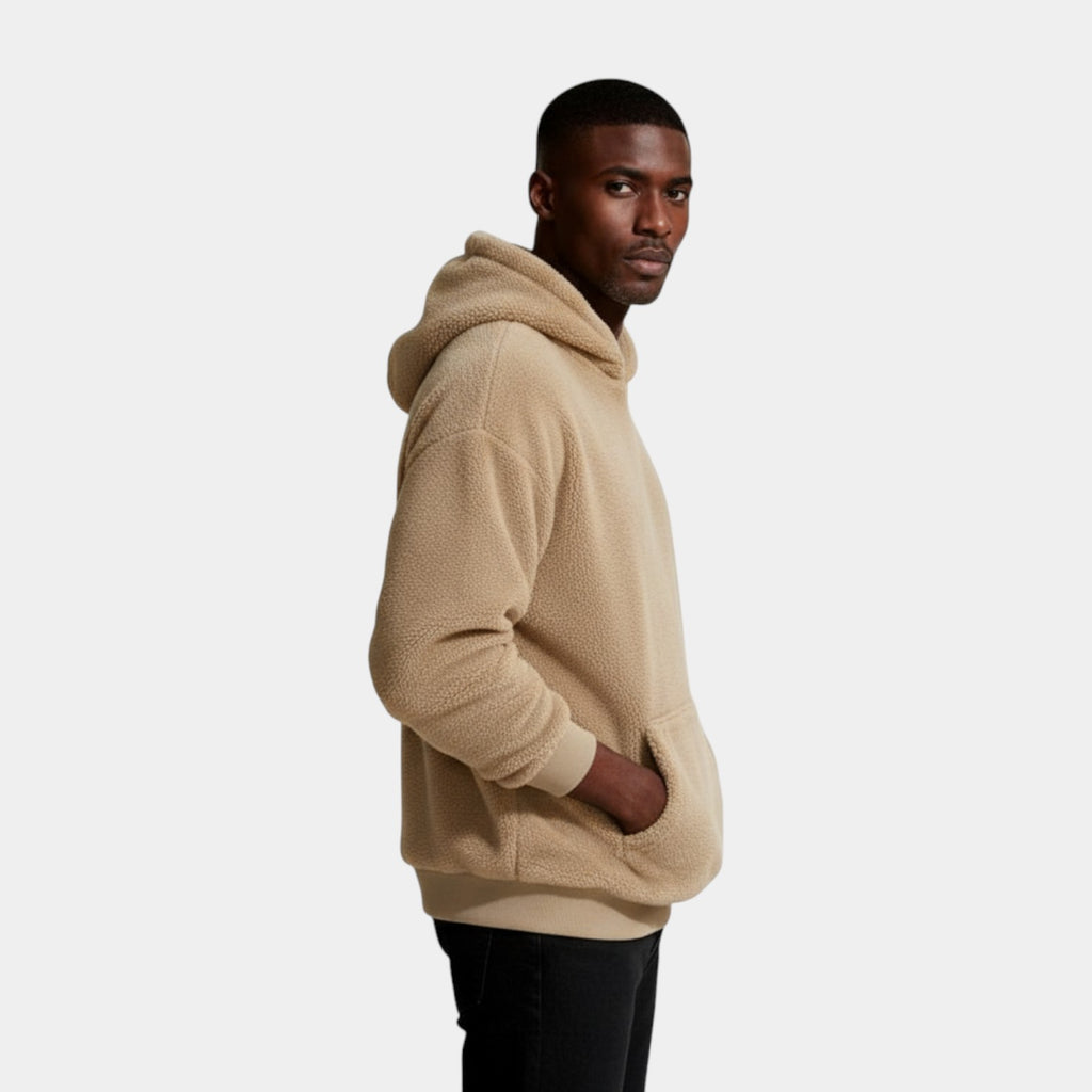 Fleece Pullover Hoodie Relaxed Fit for Men