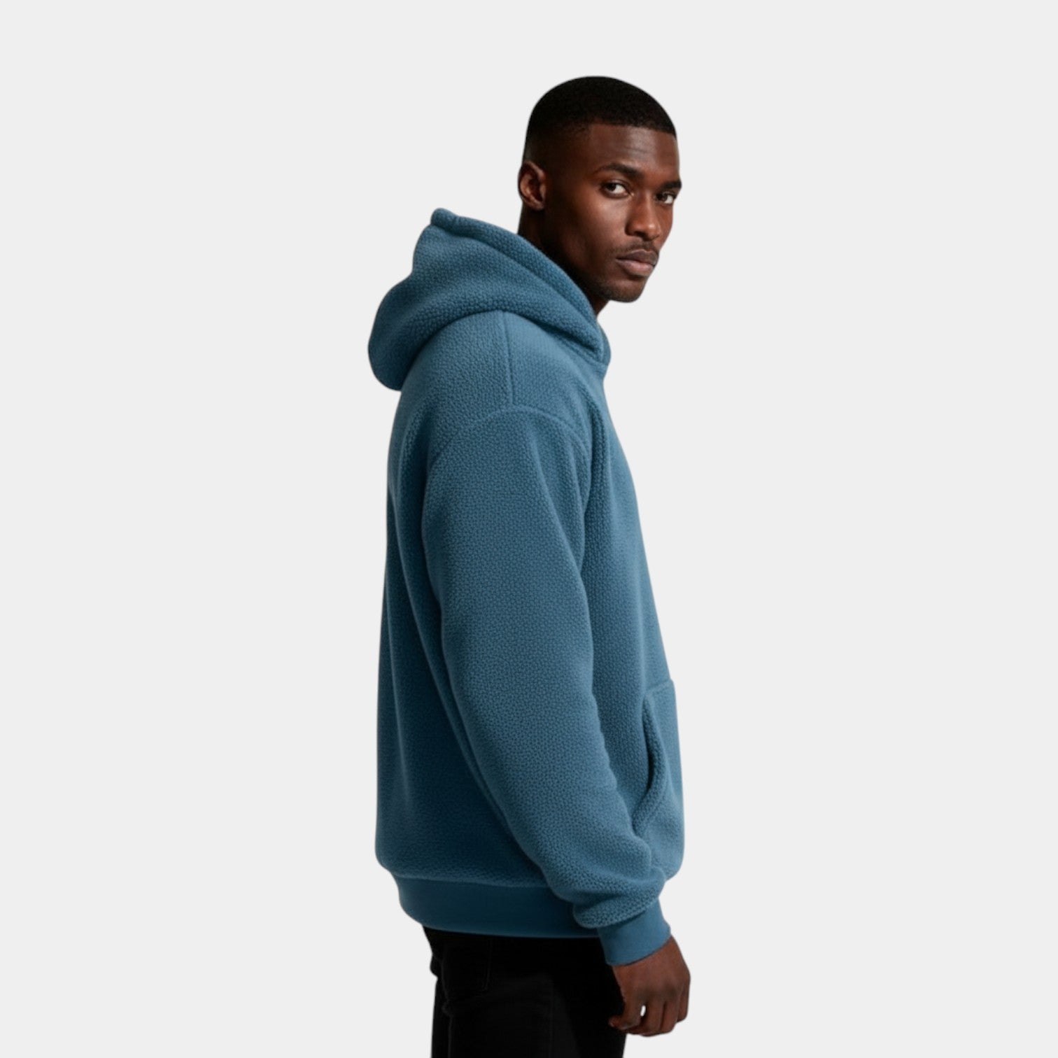 Fleece Pullover Hoodie Relaxed Fit for Men