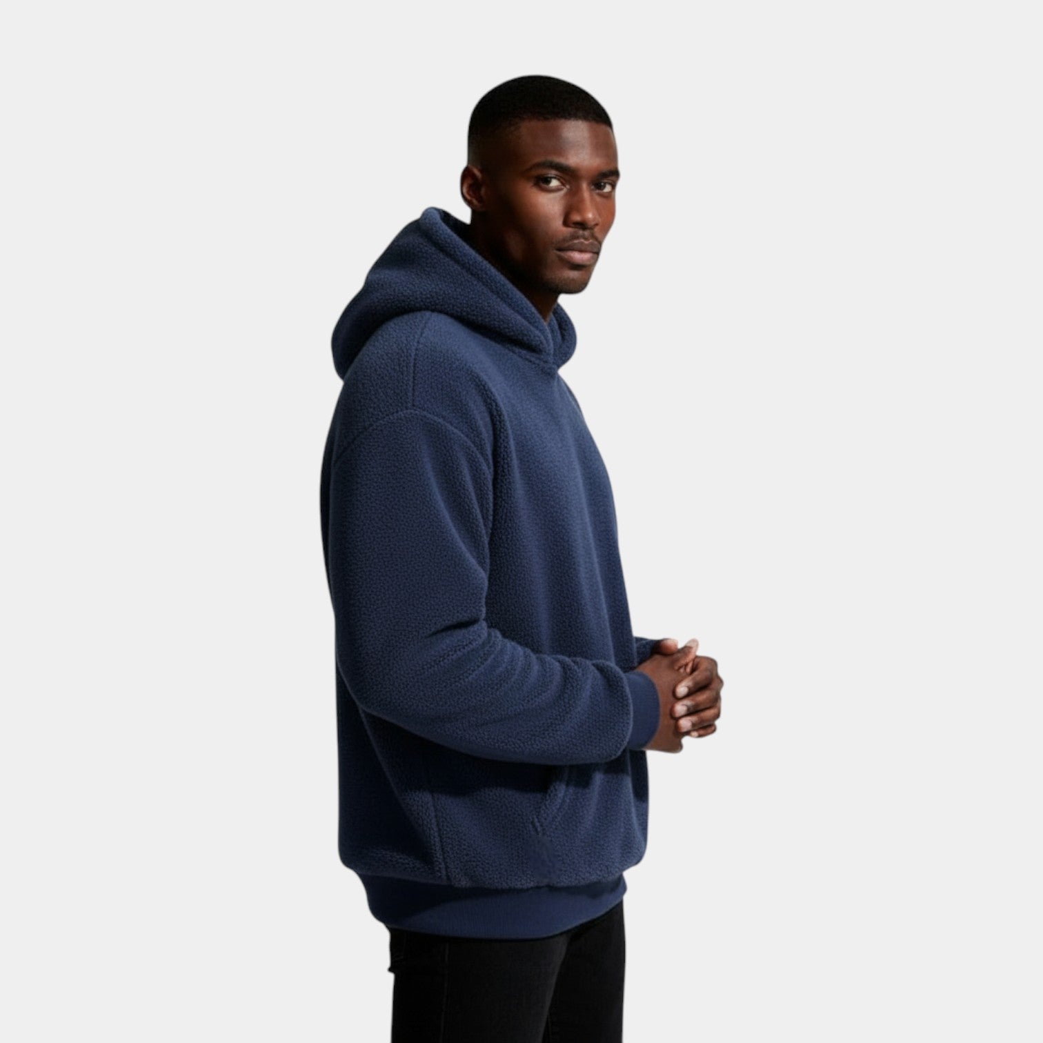 Fleece Pullover Hoodie Relaxed Fit for Men