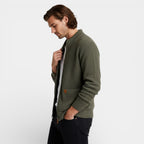 Zip-Up Rib Knit Cardigan Jacket Regular Fit for Men