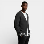 V-Neck Button-Up Knit Cardigan Regular Fit for Men