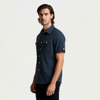 Short Sleeve Button-Up Utility Shirt Regular Fit for Men