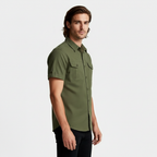 Short Sleeve Button-Up Utility Shirt Regular Fit for Men