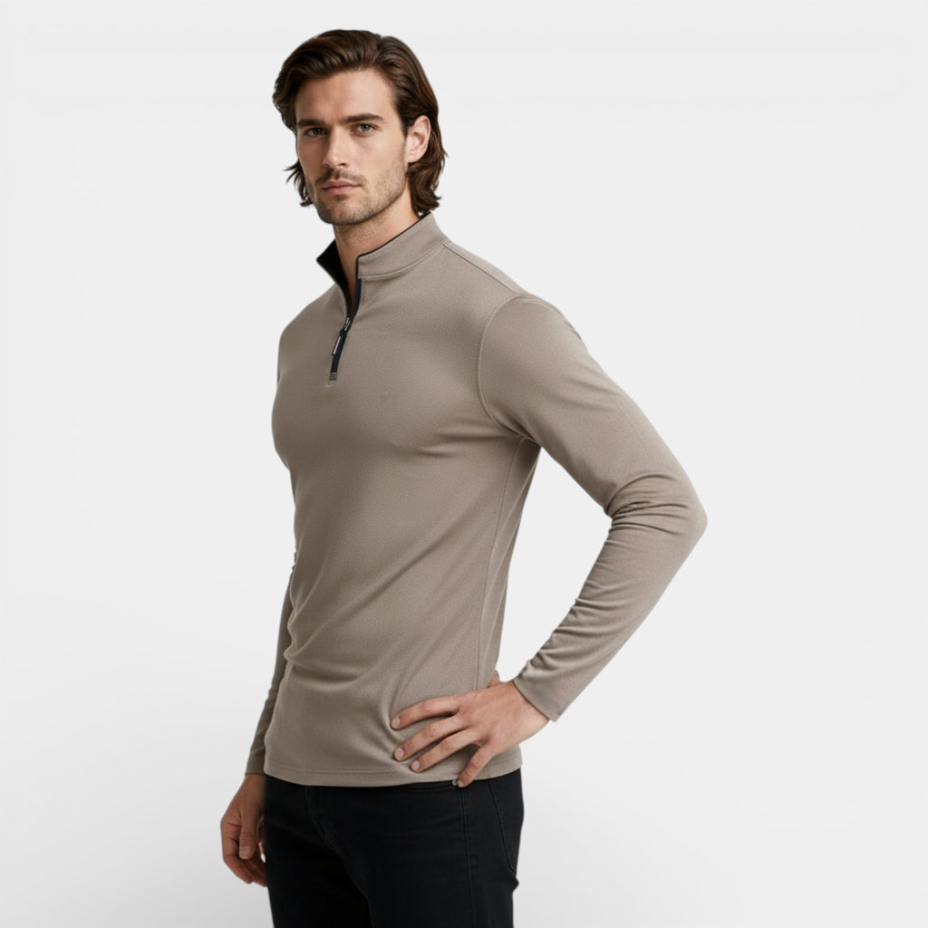 Knit Half-Zip Pullover Long Sleeve Regular Fit for Men