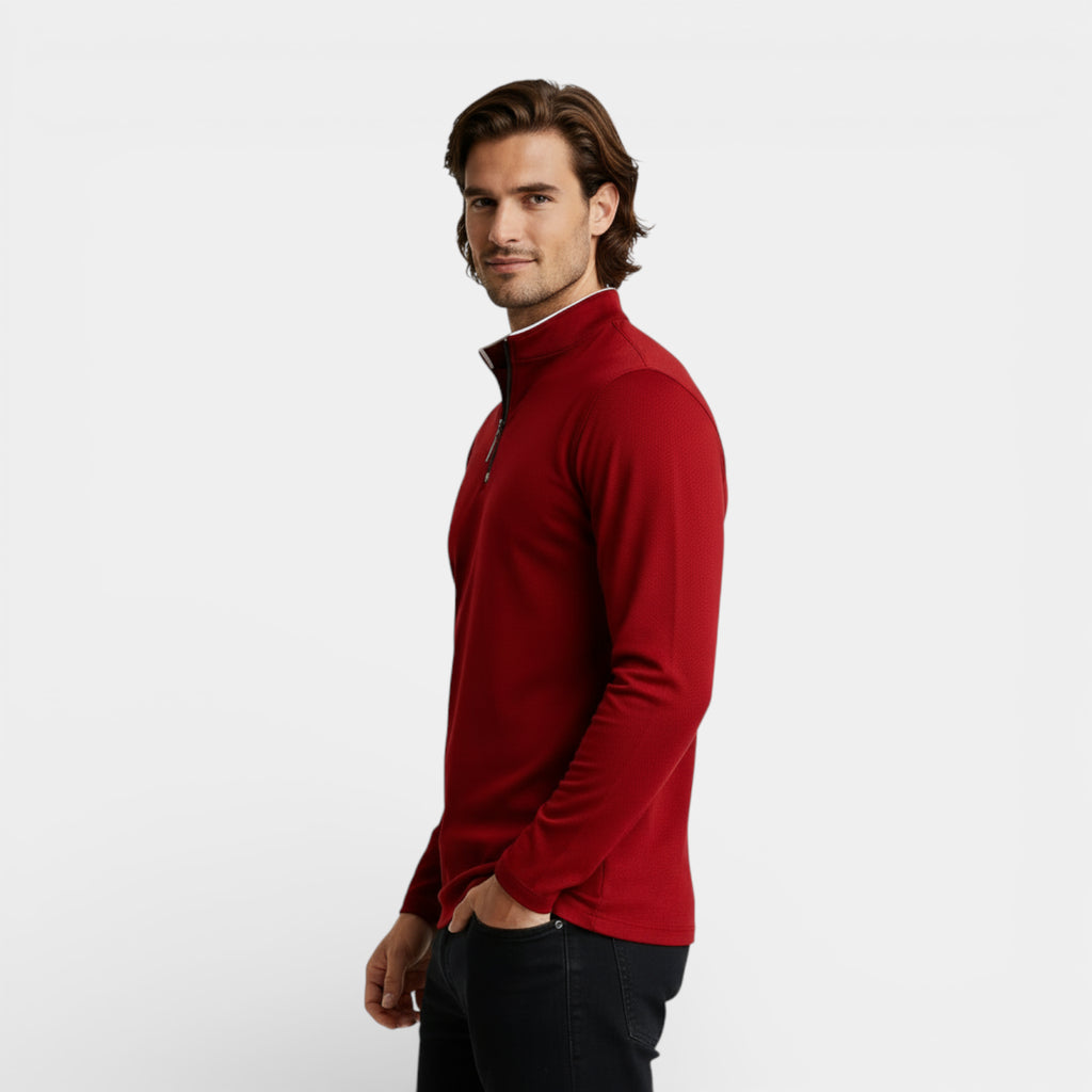 Knit Half-Zip Pullover Long Sleeve Regular Fit for Men