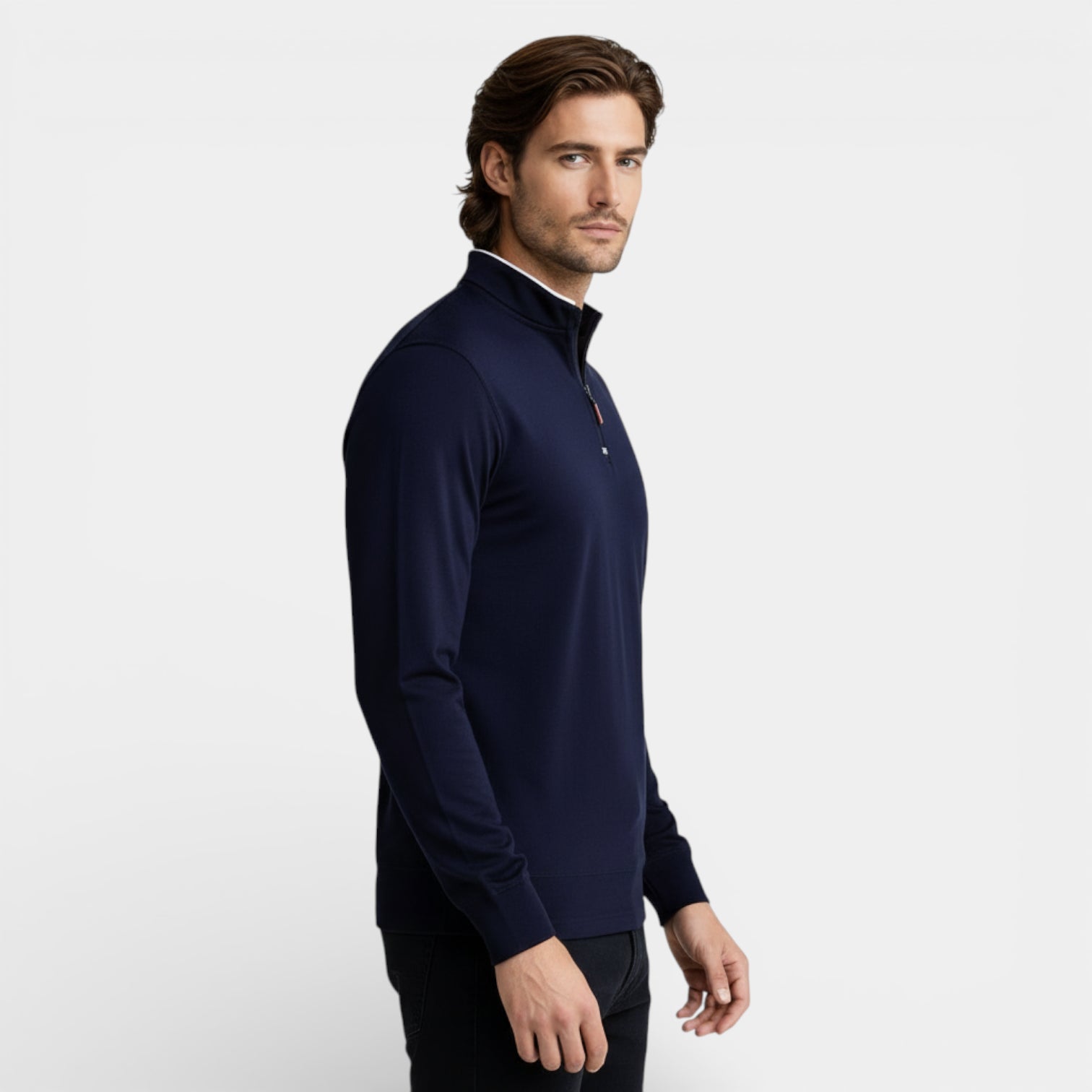 Knit Half-Zip Pullover Long Sleeve Regular Fit for Men
