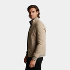 Zip-Up Stand Collar Jacket Ribbed Trim for Men