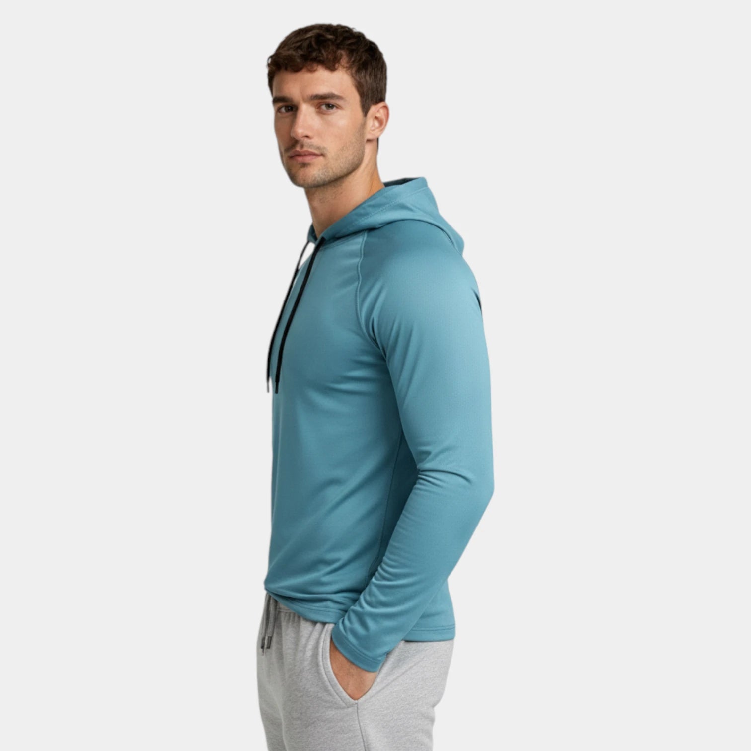Slim Fit Gym Pullover Hoodie Long Sleeve for Men