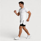 Athletic T-Shirt Drawstring Shorts Two-Piece Set for Men