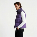Quilted Puffer Vest Full-Zip Stand Collar for Men