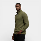 Half-Zip Textured Knit Sweater Regular Fit for Men