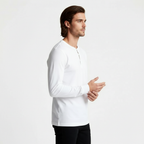 Long Sleeve Henley Shirt Button Placket Regular Fit for Men
