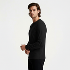 Long Sleeve Henley Shirt Button Placket Regular Fit for Men