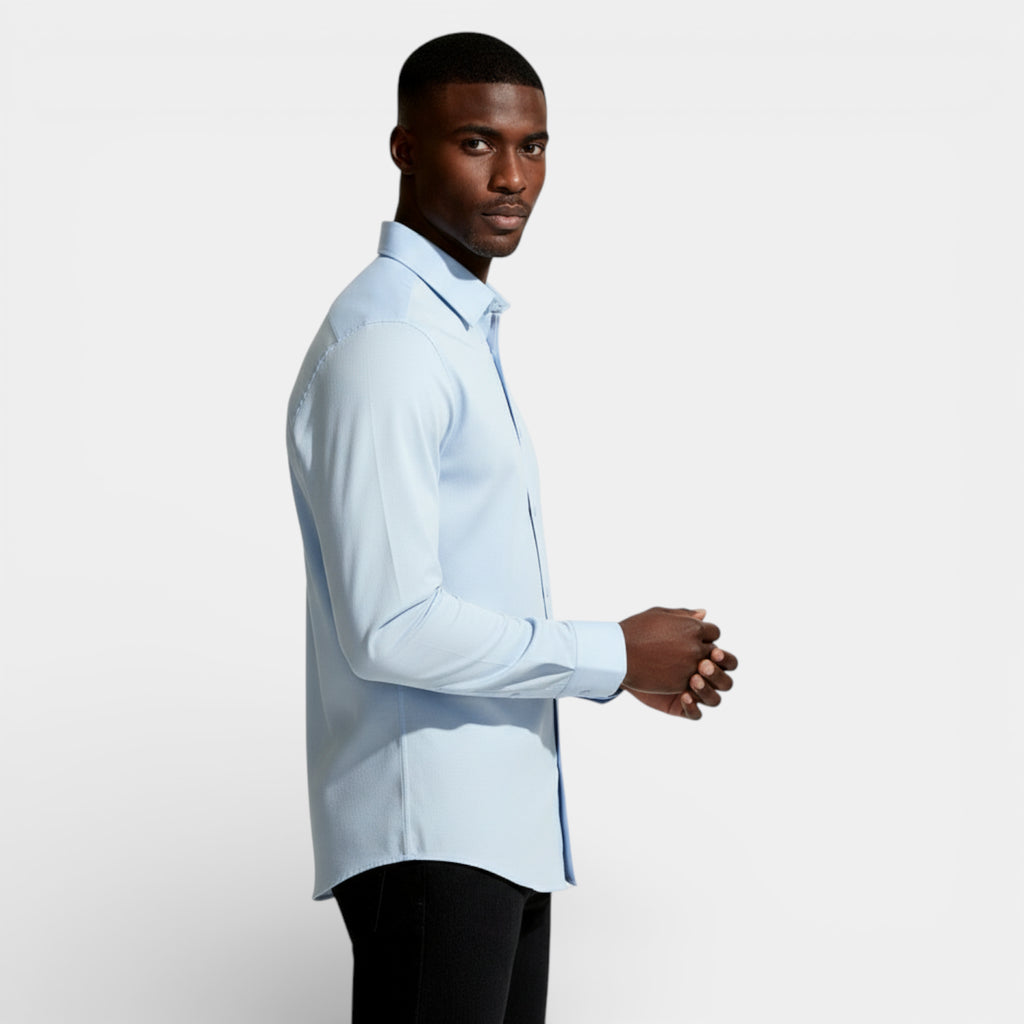 Slim Fit Long Sleeve Button-Up Shirt for Men