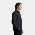 Quilted Zip-Up Jacket Diamond-Stitch Regular Fit for Men