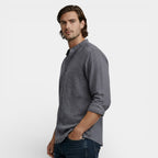 Button-Up Stand Collar Shirt Regular Fit for Men