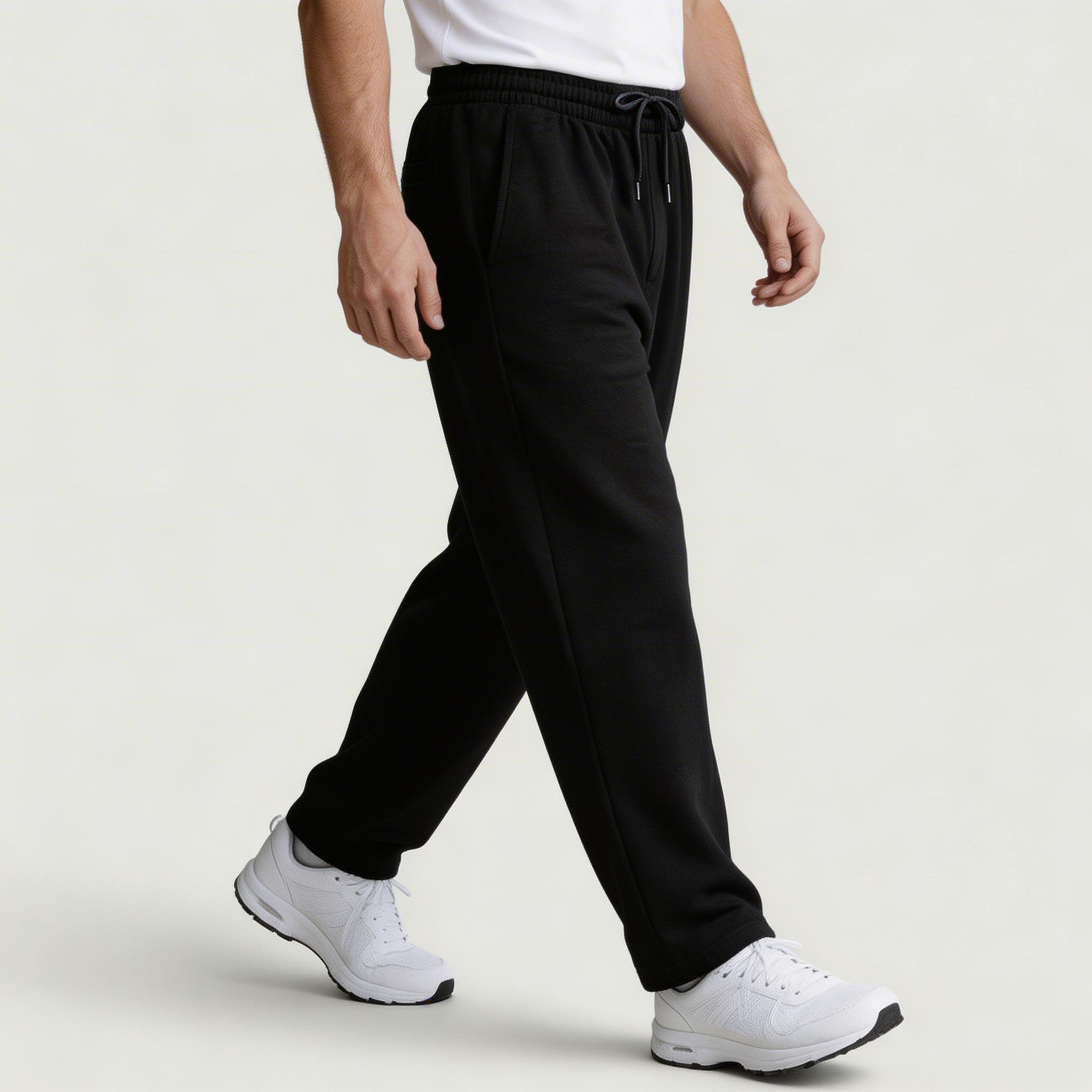 Straight Leg Drawstring Lounge Pants Relaxed Fit for Men