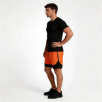 Athletic T-Shirt Drawstring Shorts Two-Piece Set for Men