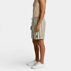 Vertical Stripe Drawstring Swim Shorts Relaxed Fit for Men