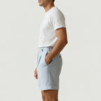 Pleated Shorts Striped Texture Side Adjuster Relaxed Fit for Men