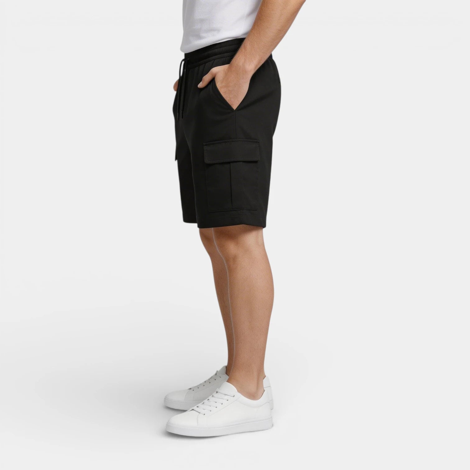 Cargo Shorts Relaxed Fit Drawstring Elastic Waist for Men