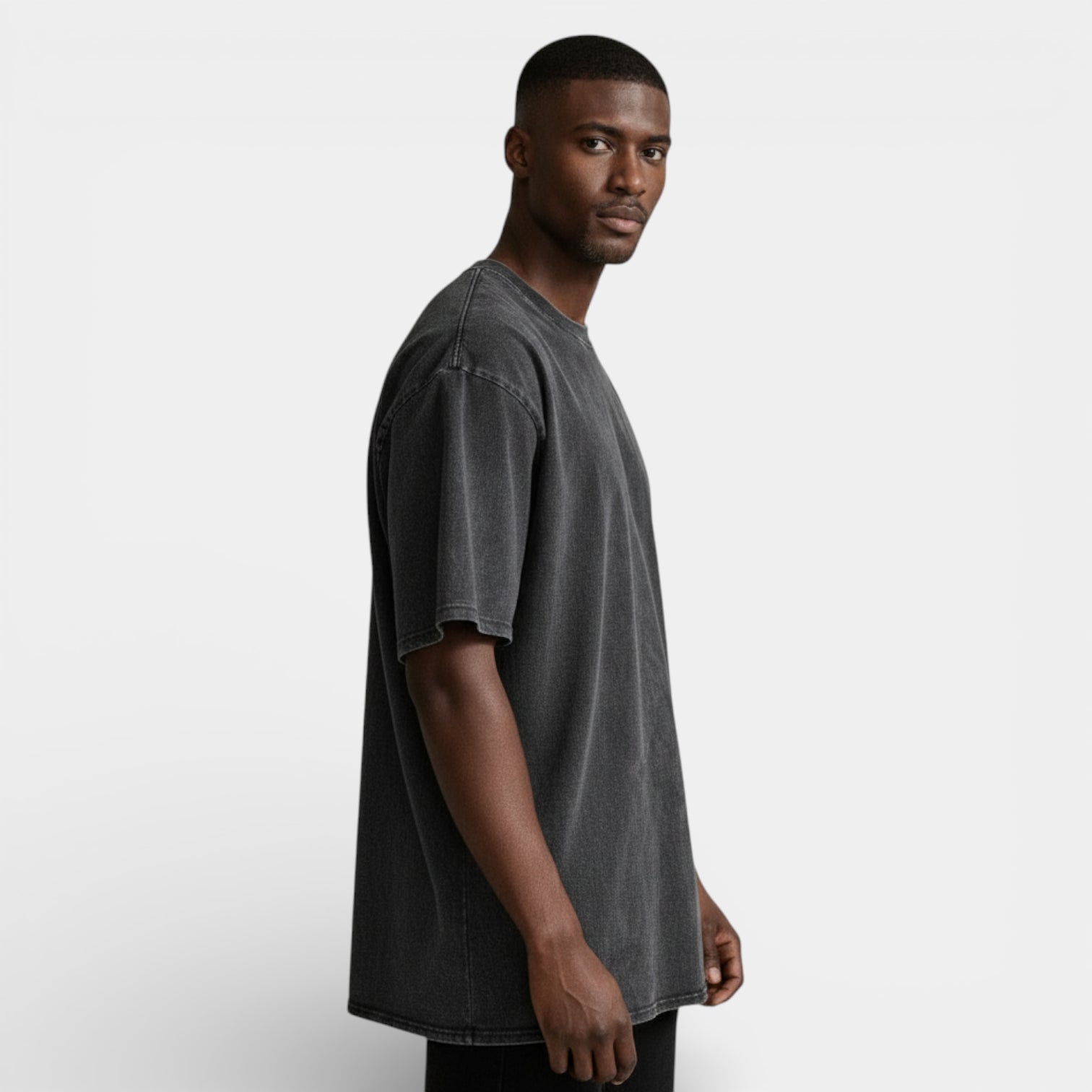 Washed Short Sleeve Pullover Tee Relaxed Fit for Men
