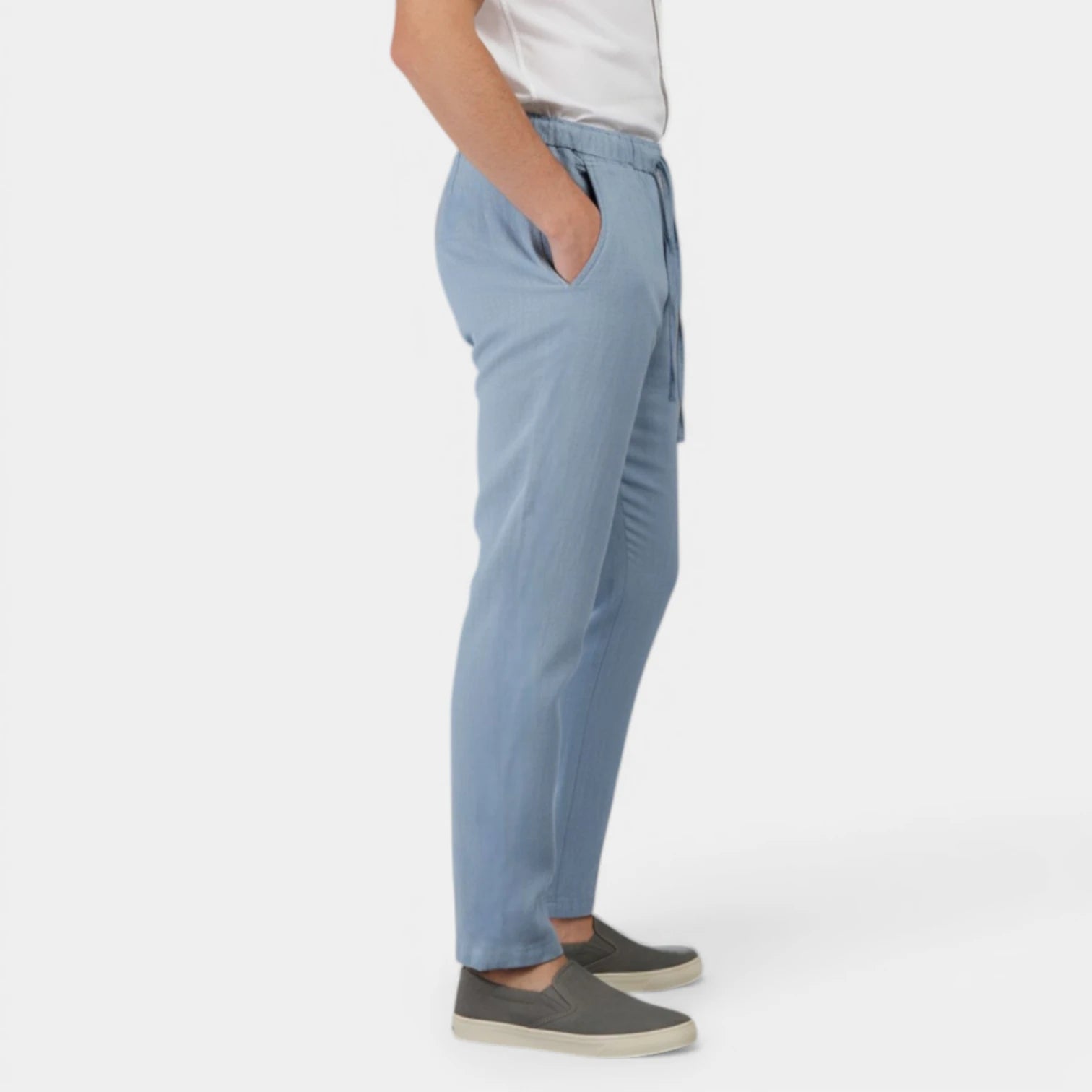 Straight Leg Drawstring Elastic Waist Pants for Men