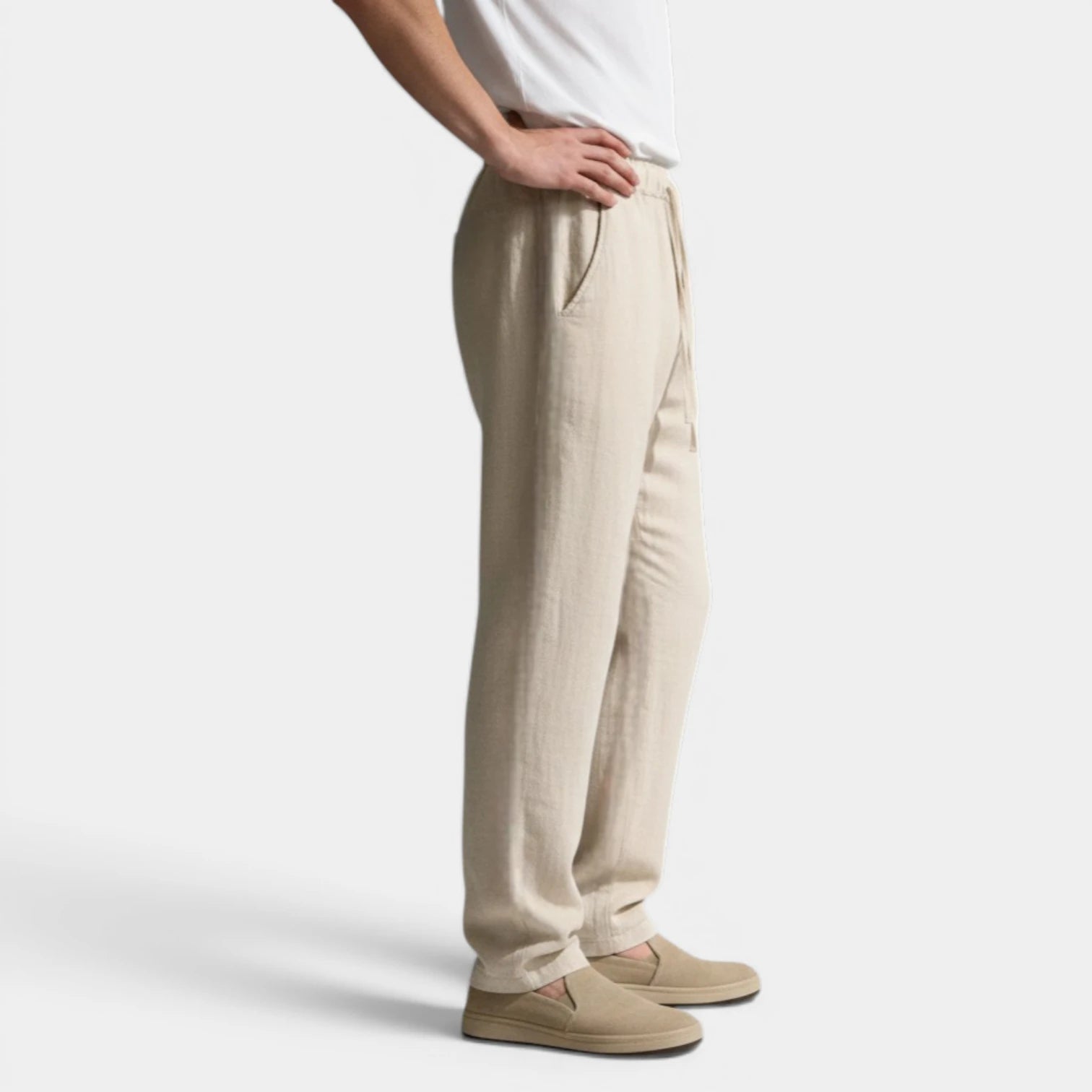 Straight Leg Drawstring Elastic Waist Pants for Men