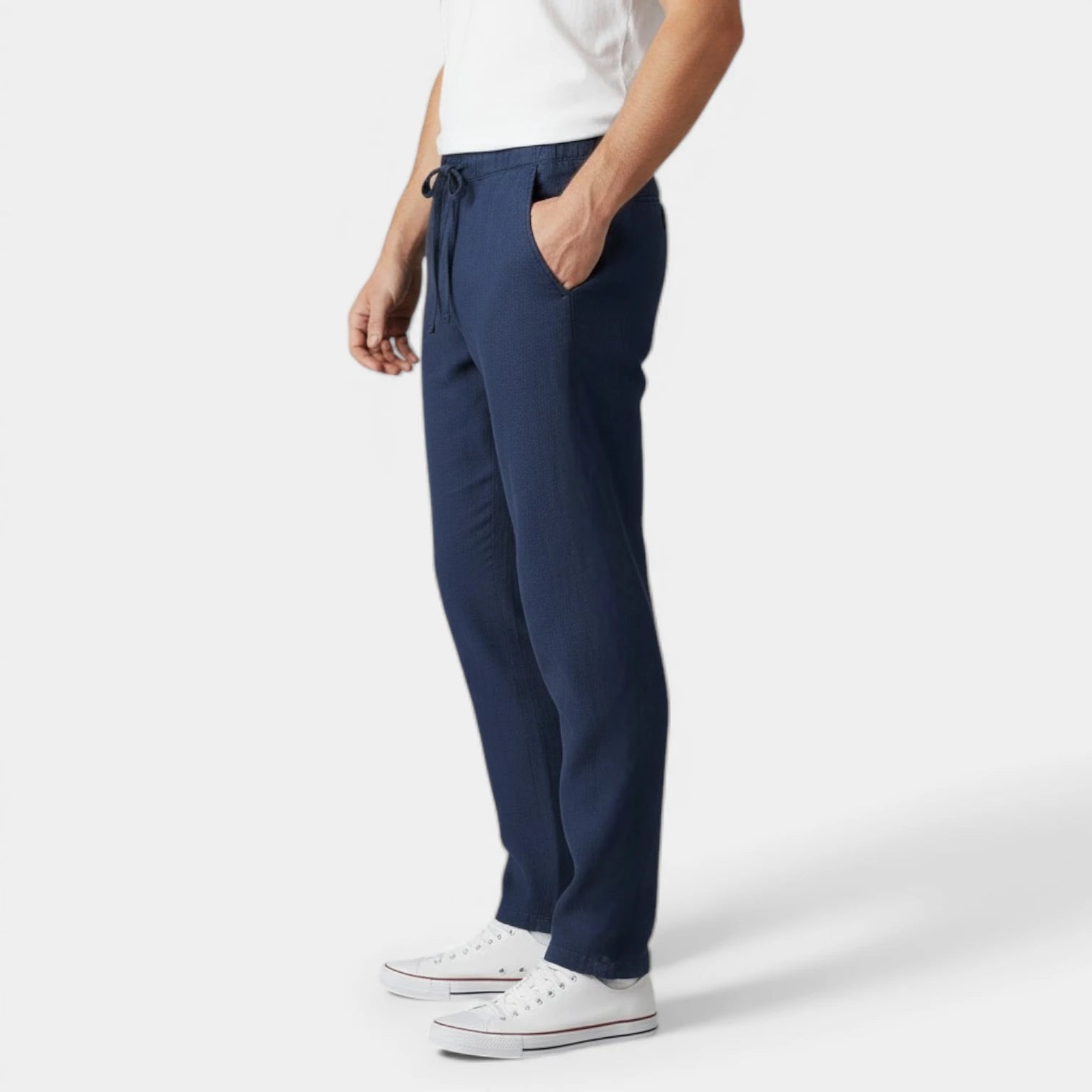 Straight Leg Drawstring Elastic Waist Pants for Men