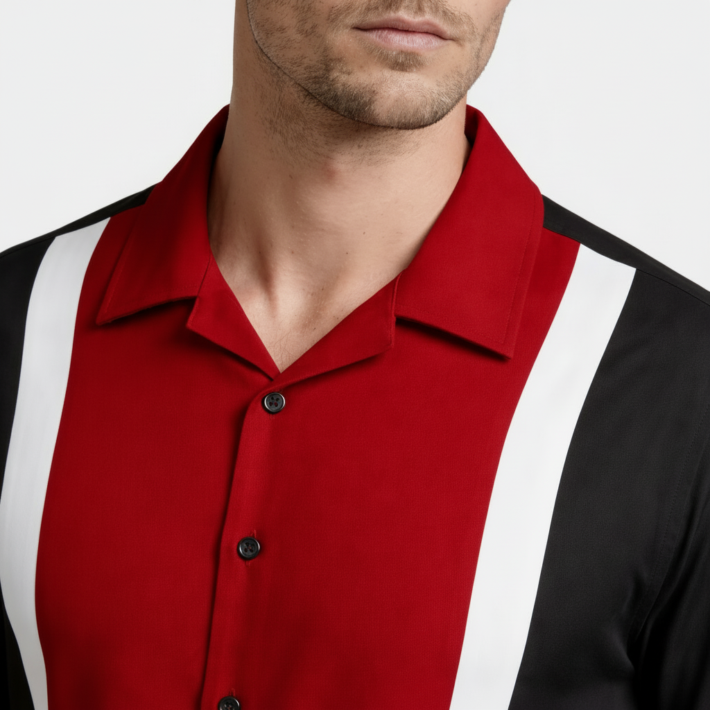 Short Sleeve Camp Collar Button-Up Shirt for Men
