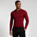 Long Sleeve Quarter-Zip Shirt Slim Fit for Men