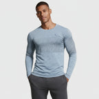 Textured Panel Crew Neck Shirt Regular Fit for Men