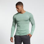 Textured Panel Crew Neck Shirt Regular Fit for Men