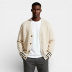 V-Neck Button-Up Knit Cardigan Regular Fit for Men