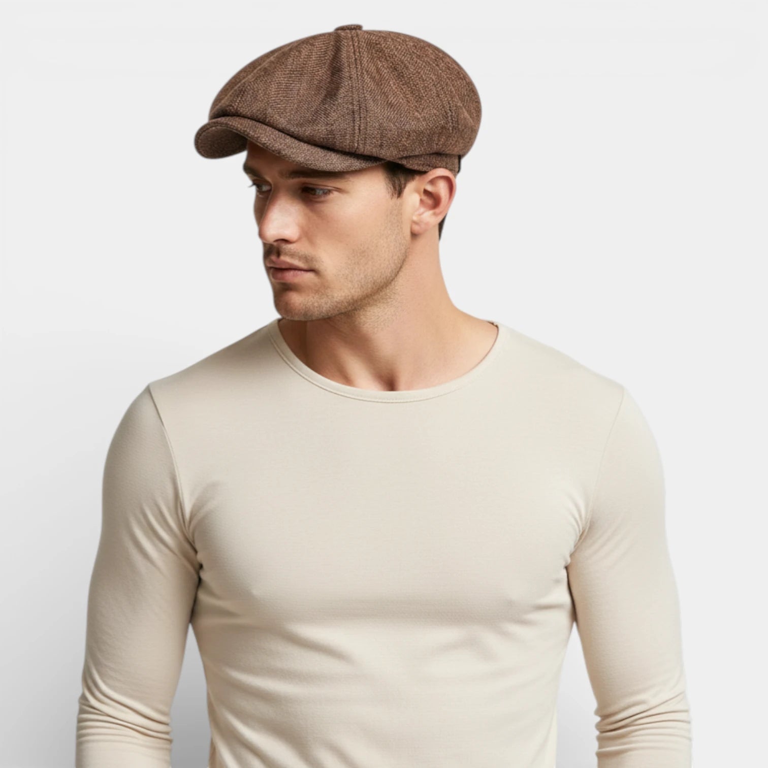 Multi-Panel Newsboy Cap Curved Brim for Men