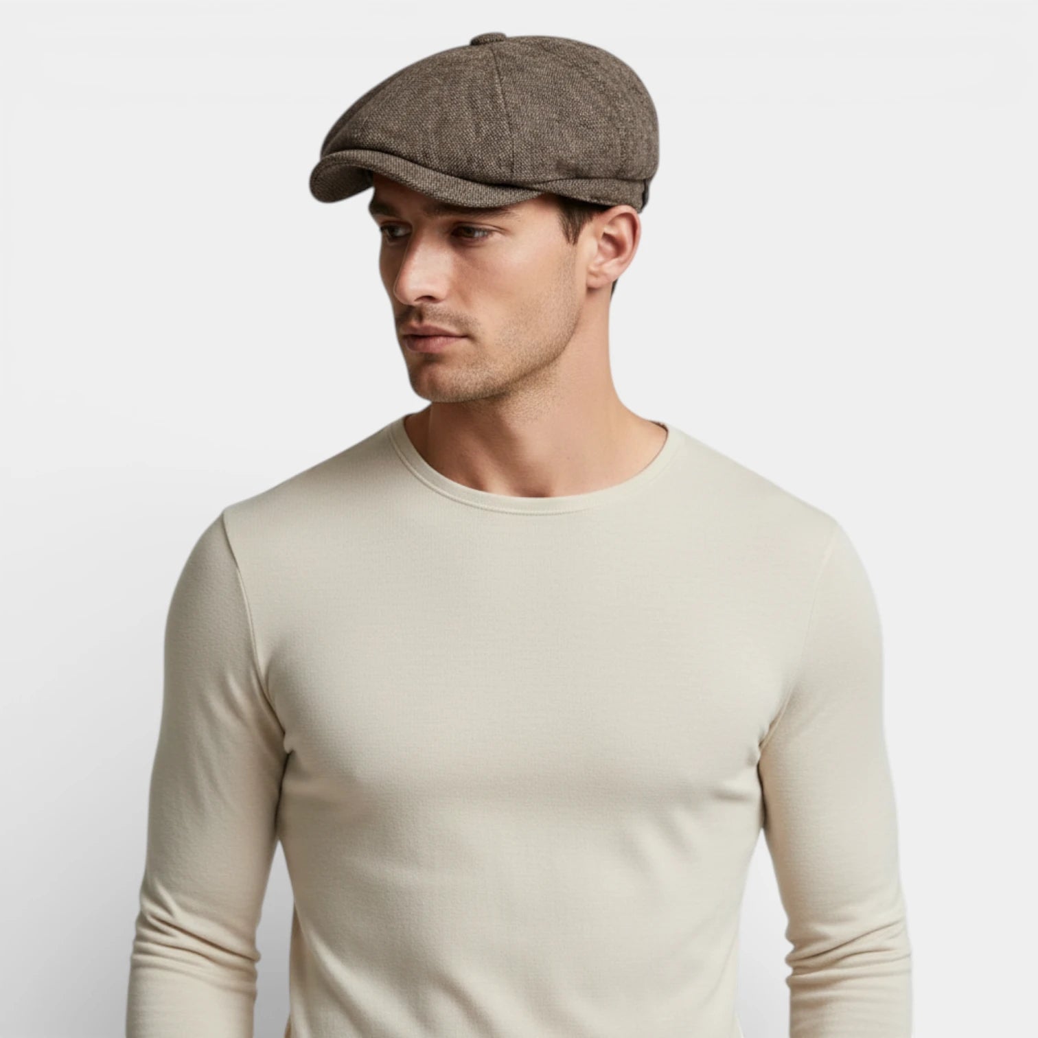 Multi-Panel Newsboy Cap Curved Brim for Men
