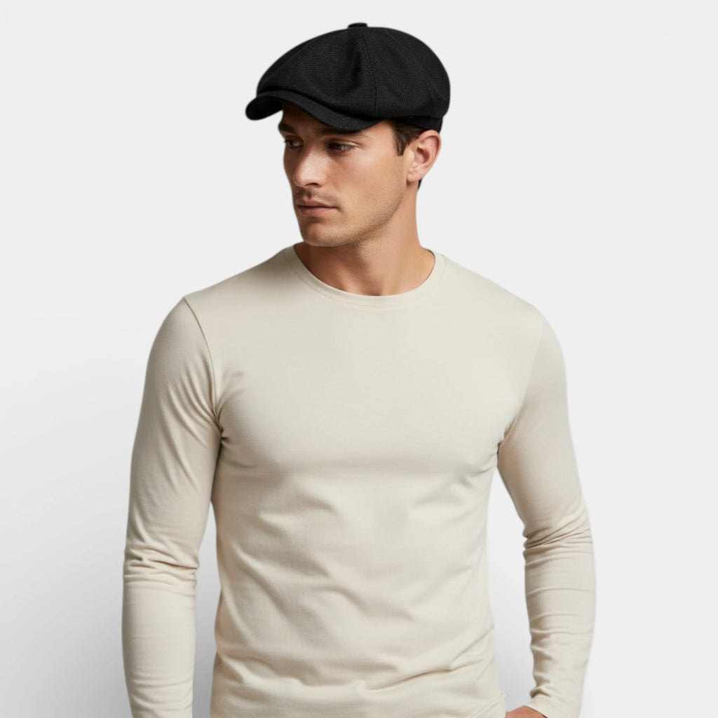 Multi-Panel Newsboy Cap Curved Brim for Men