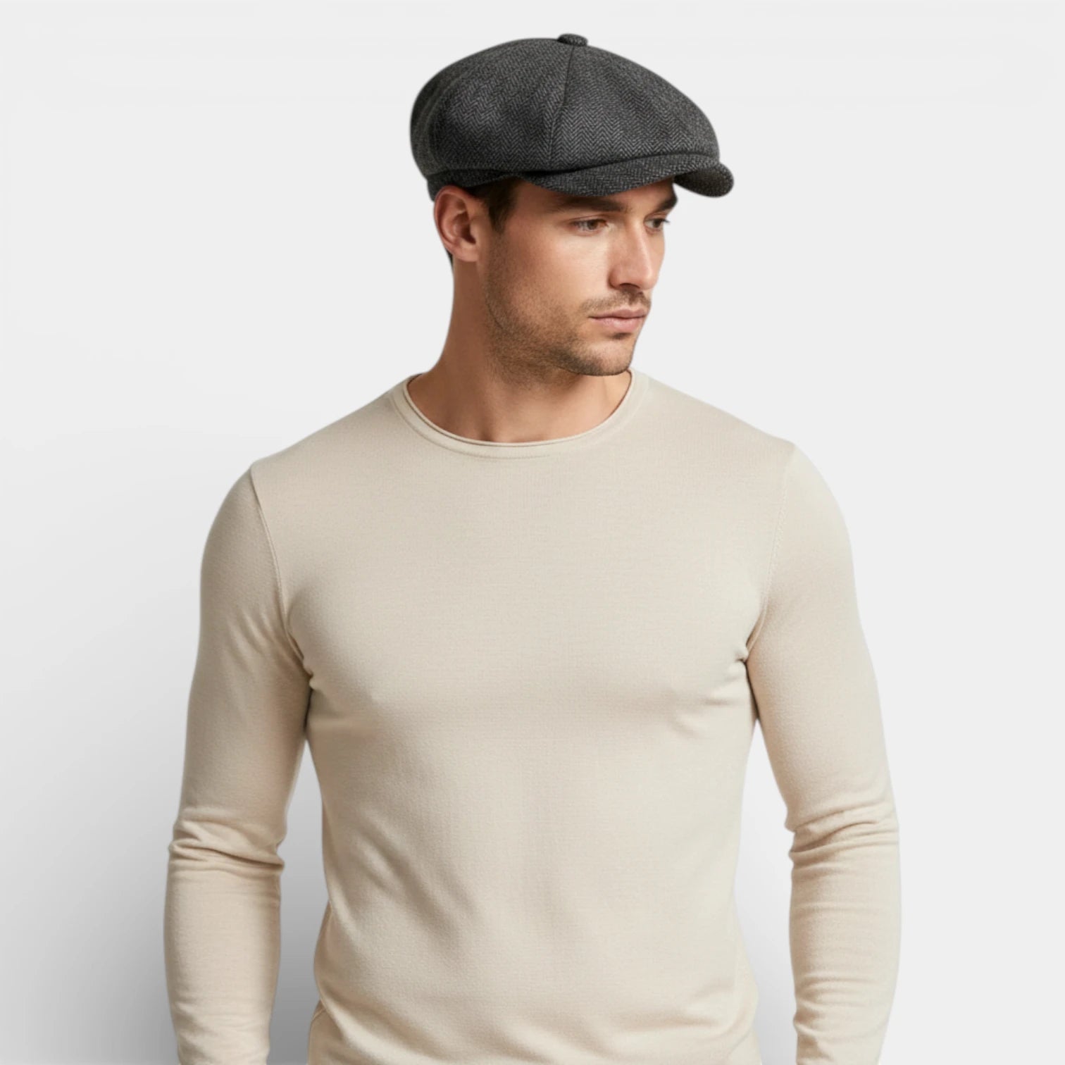 Multi-Panel Newsboy Cap Curved Brim for Men