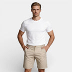 Chino Shorts Straight Fit Flat Front for Men